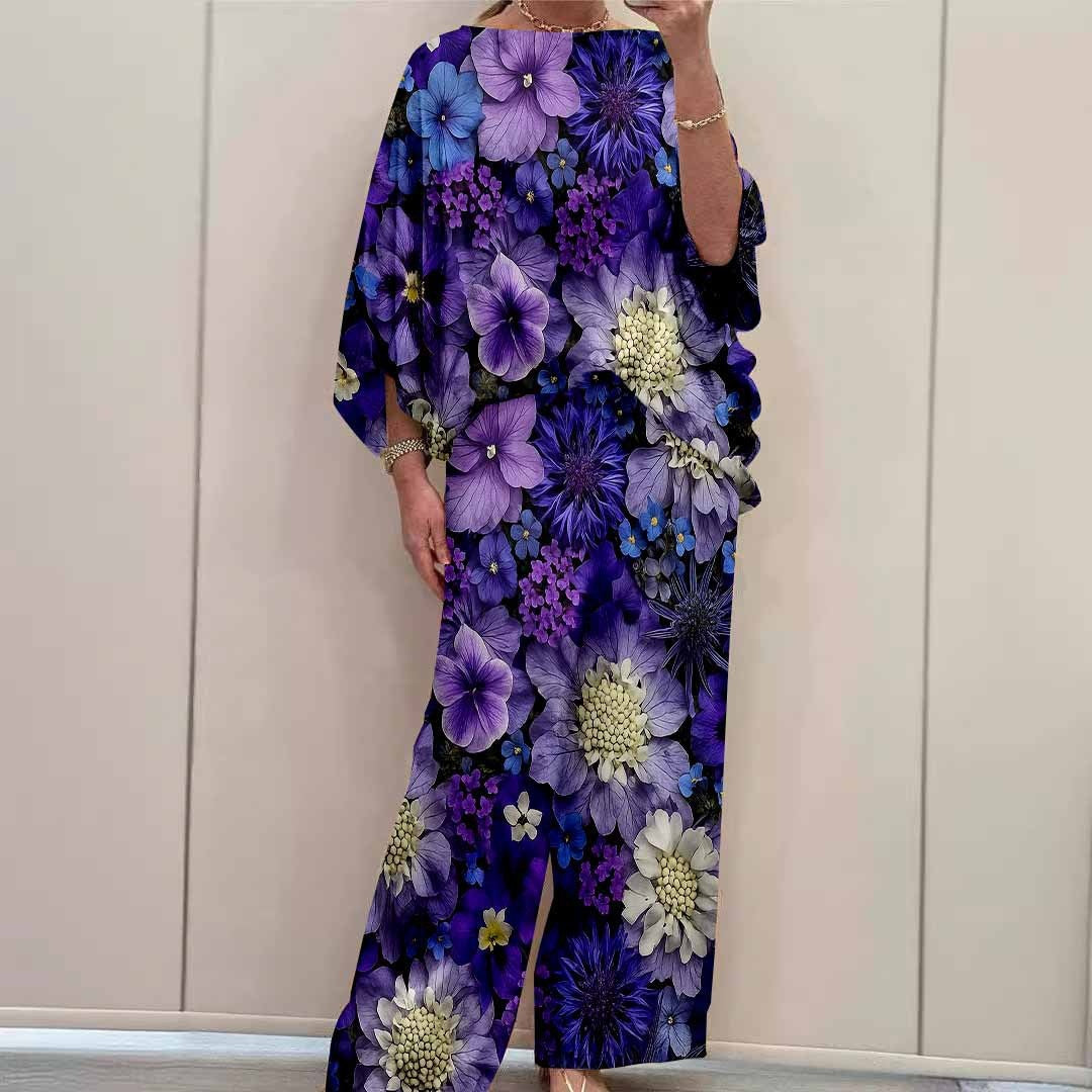 Printed long-sleeve pants