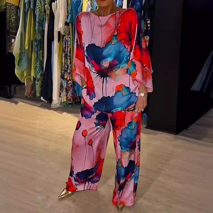 Printed long-sleeve pants