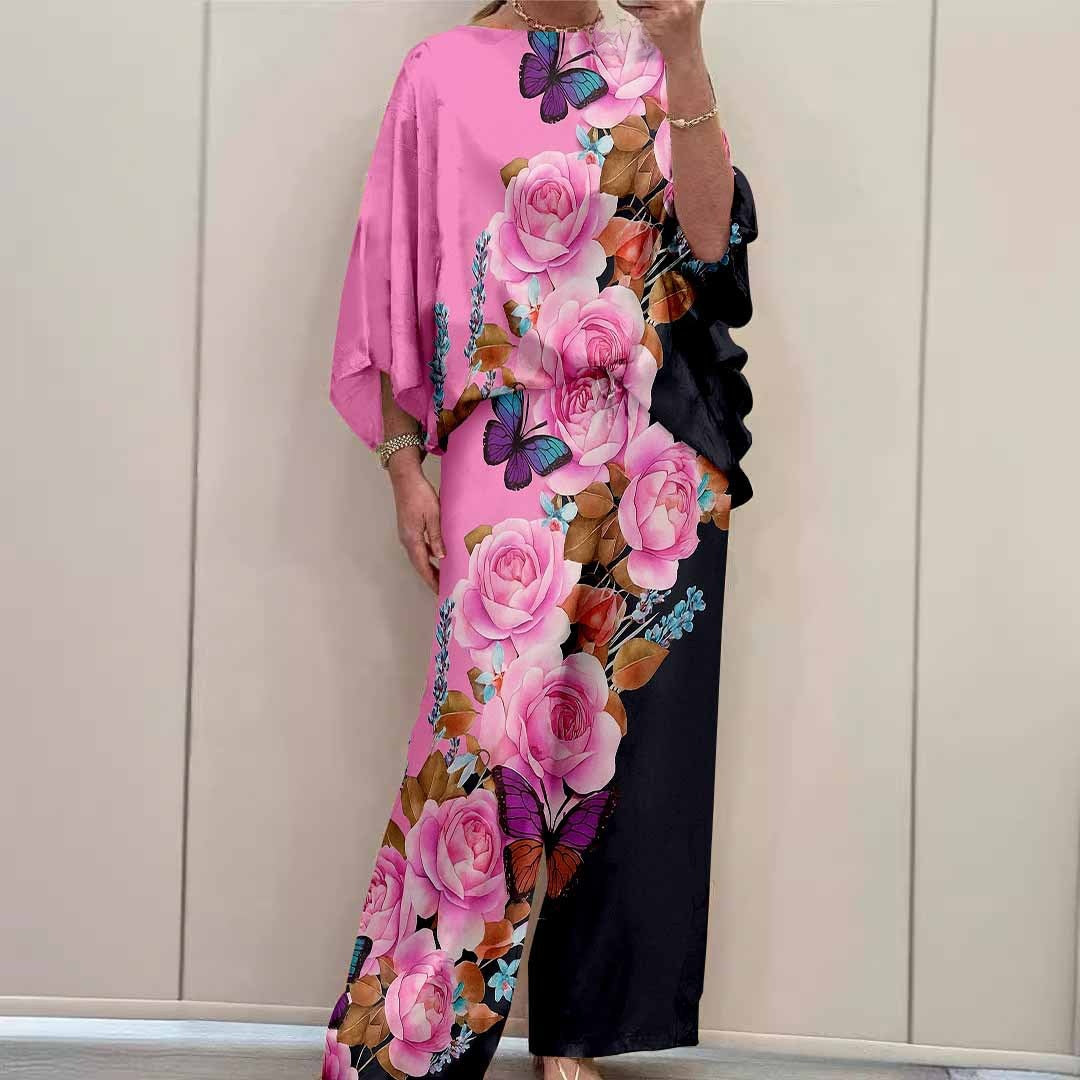 Printed long-sleeve pants