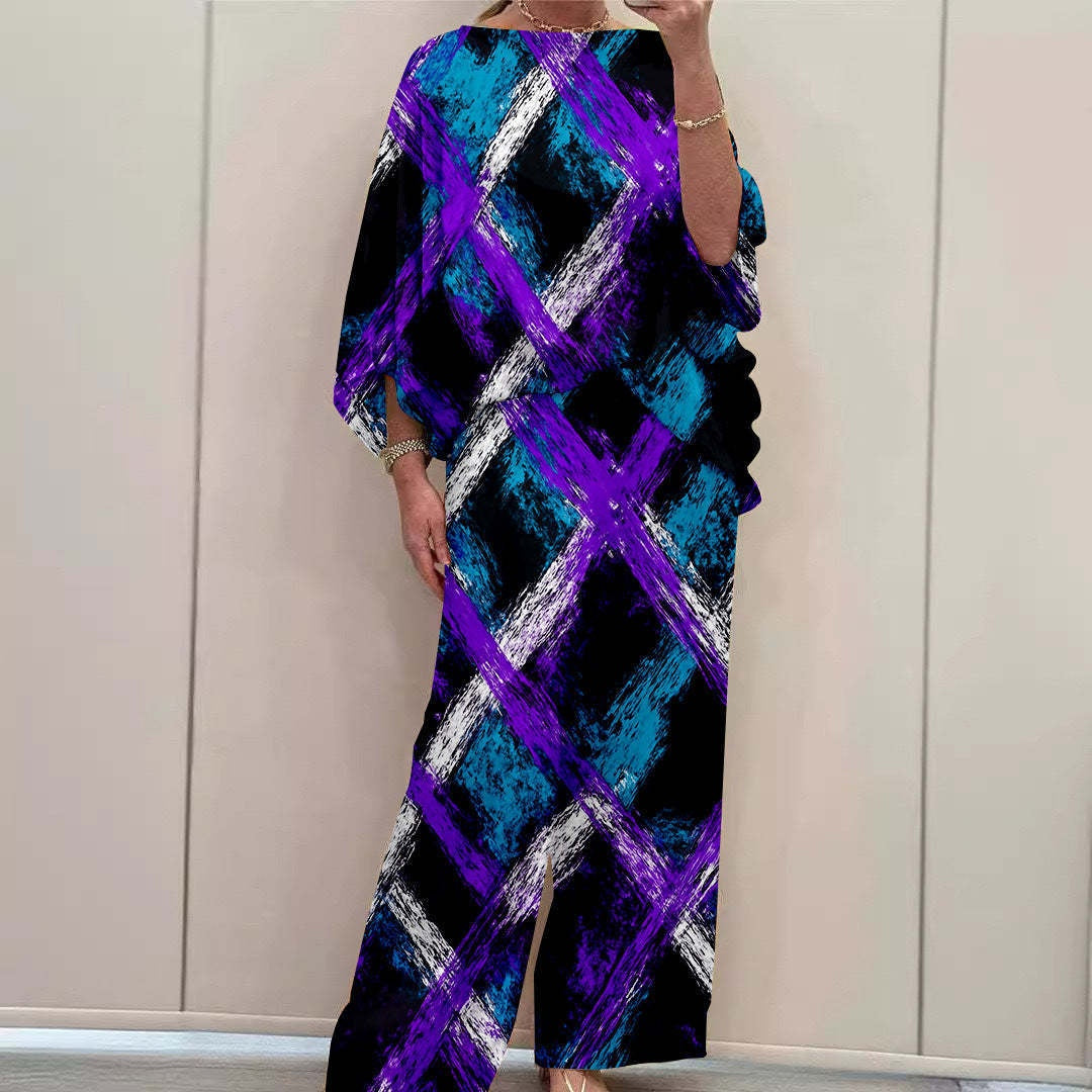 Printed long-sleeve pants