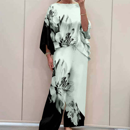 Printed long-sleeve pants
