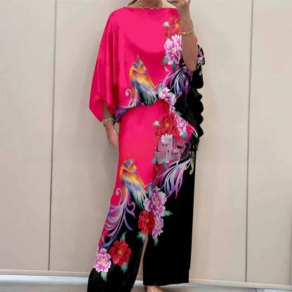 Printed long-sleeve pants