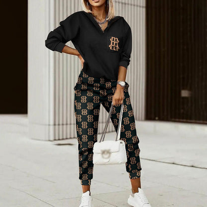 Printed long-sleeved shirts and trousers