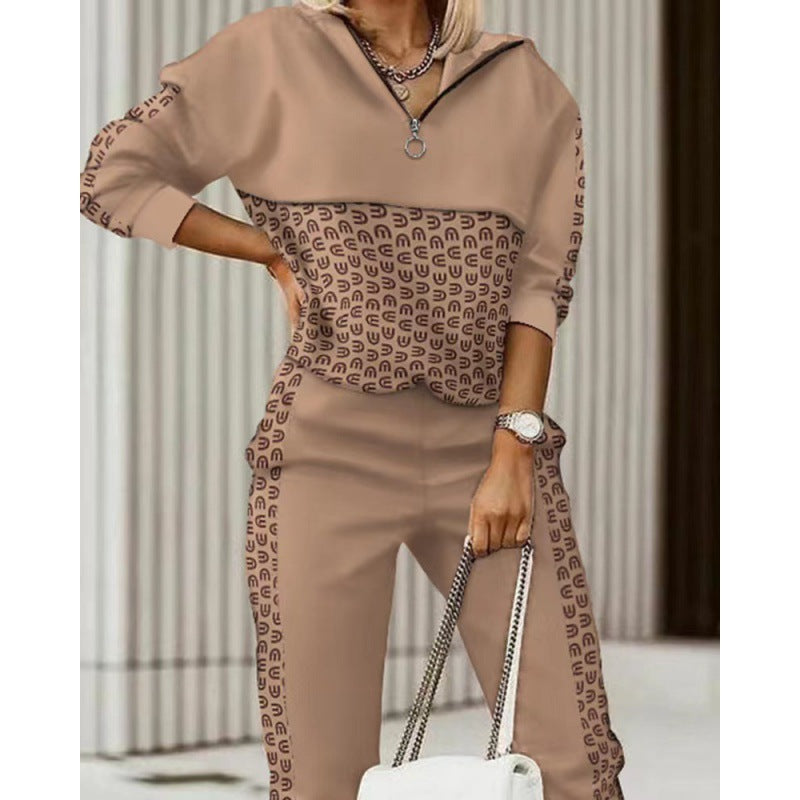 Printed long-sleeved shirts and trousers