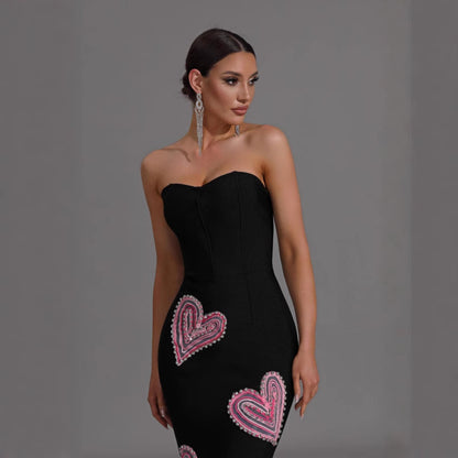 Printed Long Suspender Dress