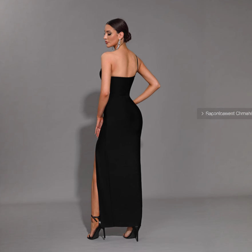 Printed Long Suspender Dress