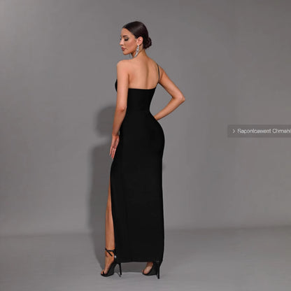Printed Long Suspender Dress