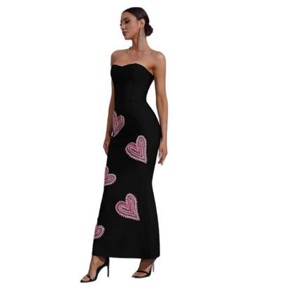 Printed Long Suspender Dress