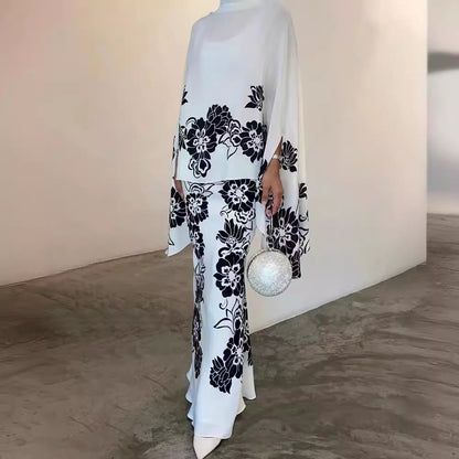 Printed Loose Dress Suit