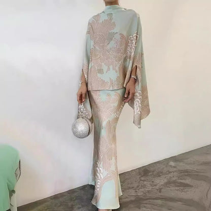 Printed Loose Dress Suit