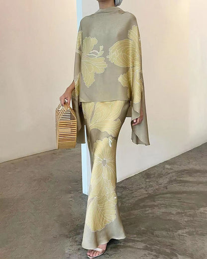 Printed Loose Dress Suit