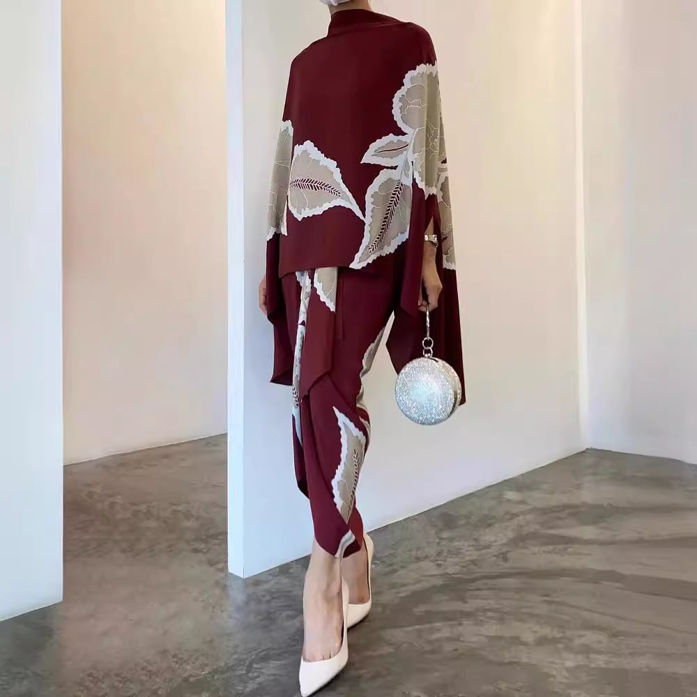 Printed Loose Dress Suit