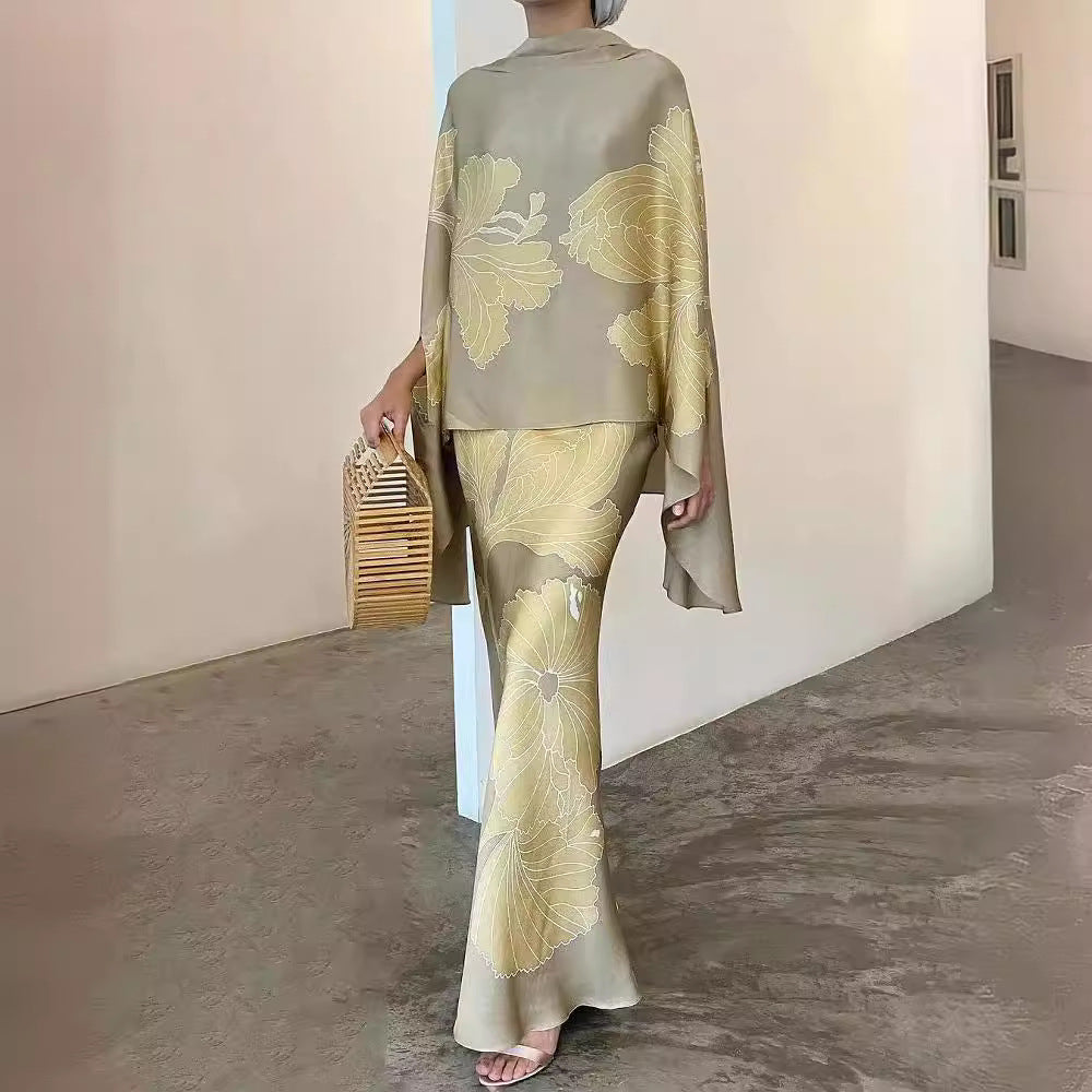 Printed Loose Dress Suit
