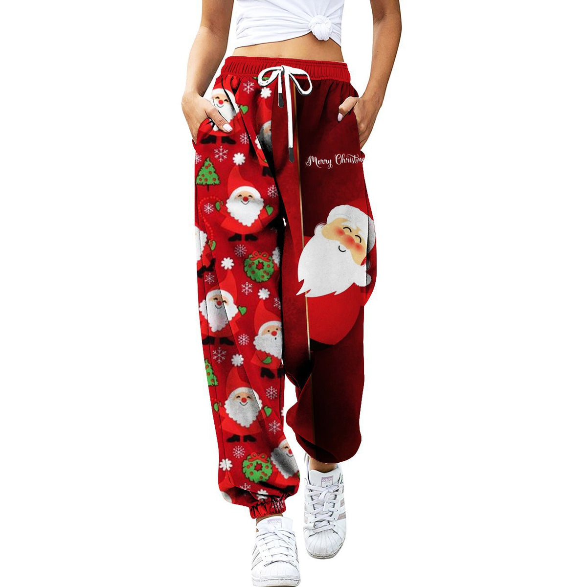 Printed loose-fitting sports pants