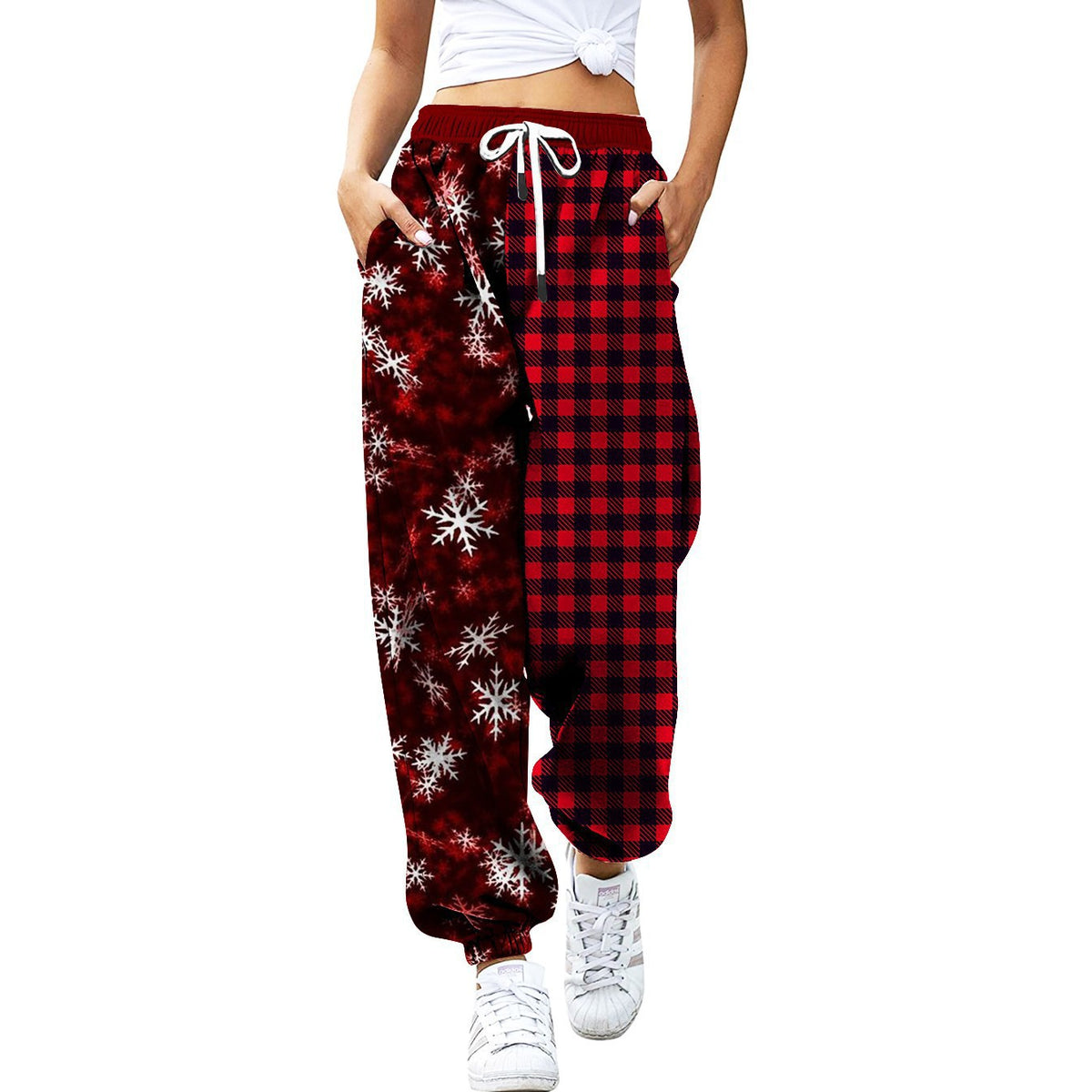 Printed loose-fitting sports pants