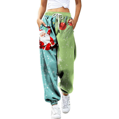 Printed loose-fitting sports pants