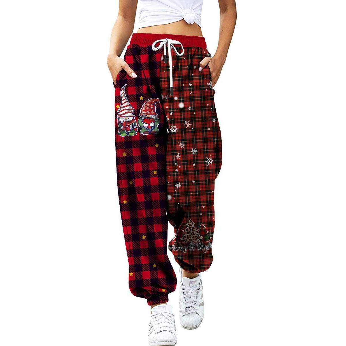 Printed loose-fitting sports pants