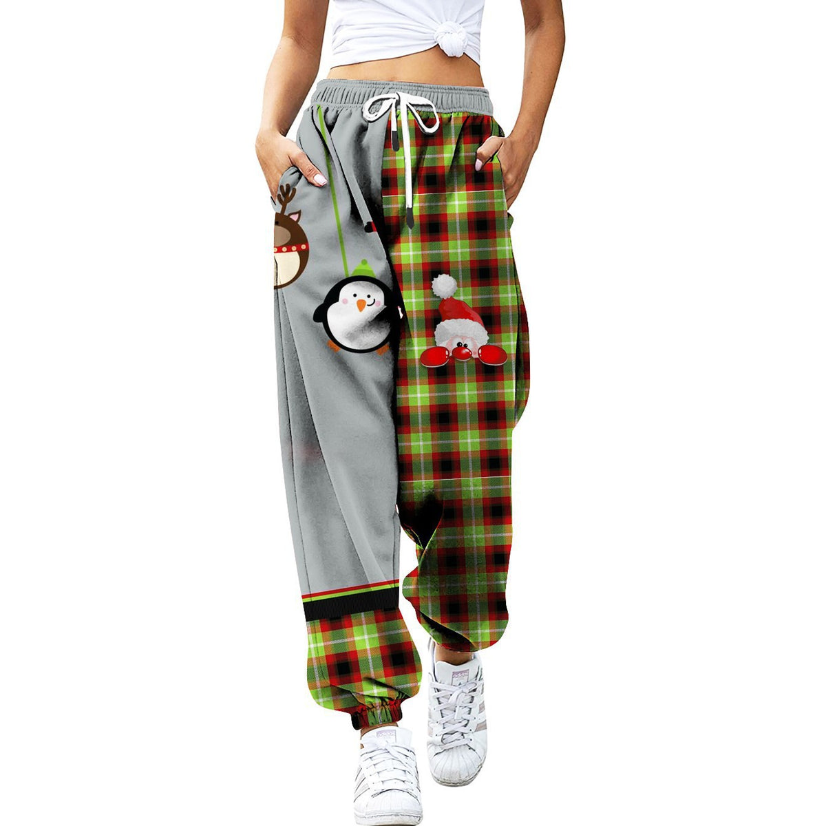 Printed loose-fitting sports pants