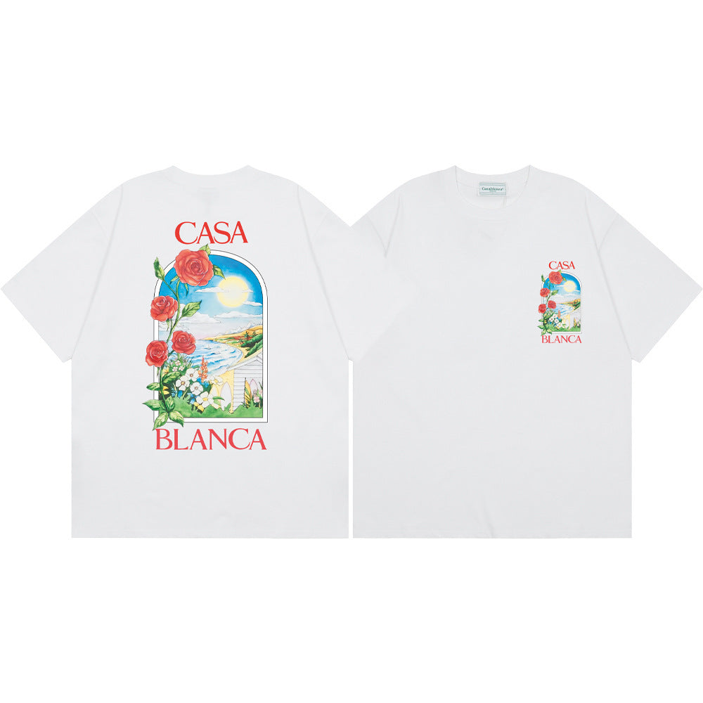 Printed Men's and Women's Loose Short-Sleeved T-Shirt