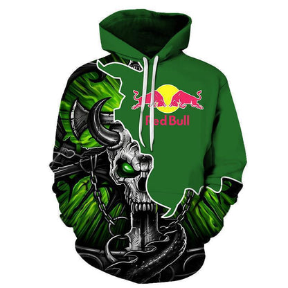 Printed Men's Hooded Casual Sweatshirt