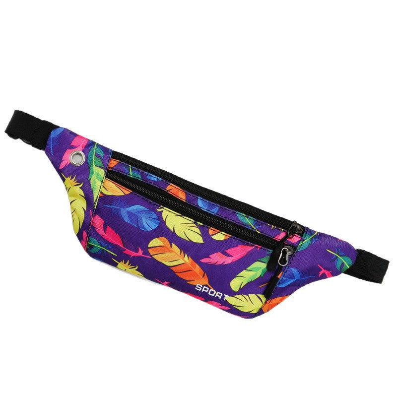 Printed Nylon Waist Crossbody Bag