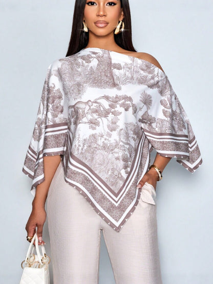 Printed Off-Shoulder Blouse