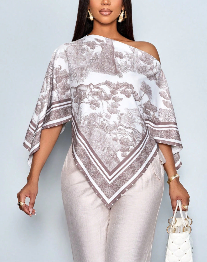 Printed Off-Shoulder Blouse