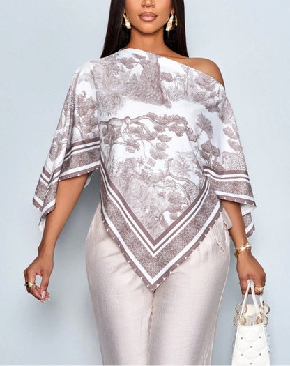 Printed Off-Shoulder Blouse