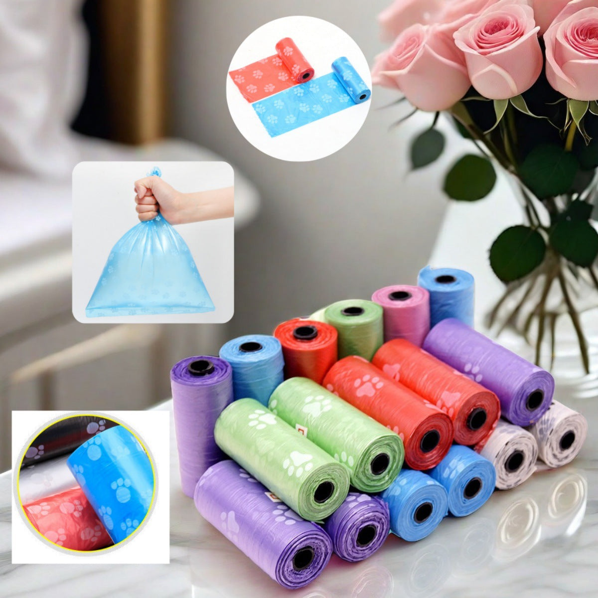 Printed pet waste bag