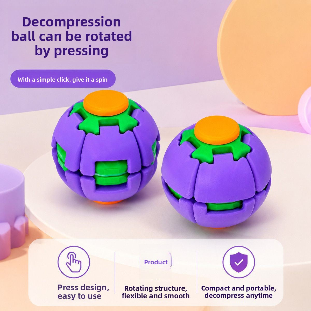 Printed pressure relief ball