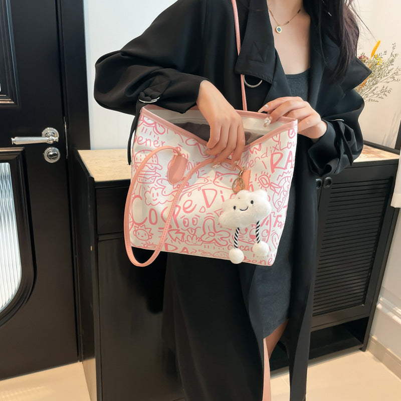 Printed PU Leather Tote Bag
