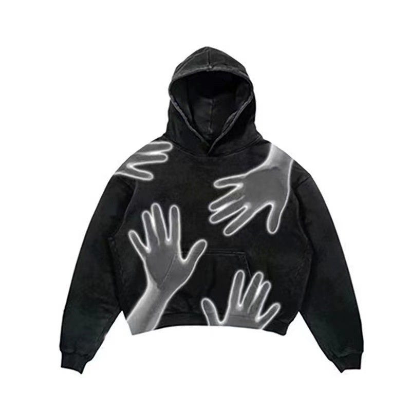 Printed Punk Design Hoodie Streetwear