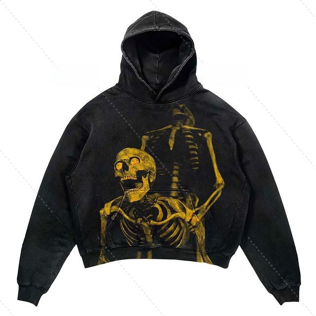 Printed Punk Design Hoodie Streetwear
