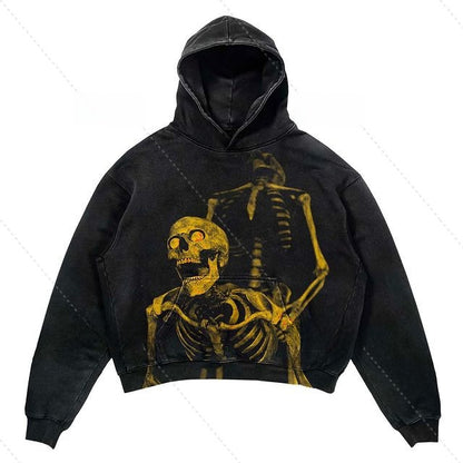 Printed Punk Design Hoodie Streetwear