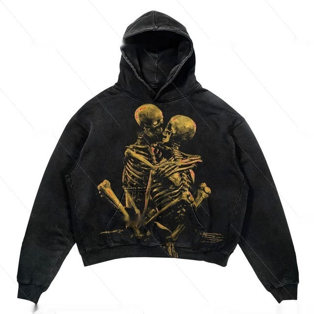 Printed Punk Design Hoodie Streetwear