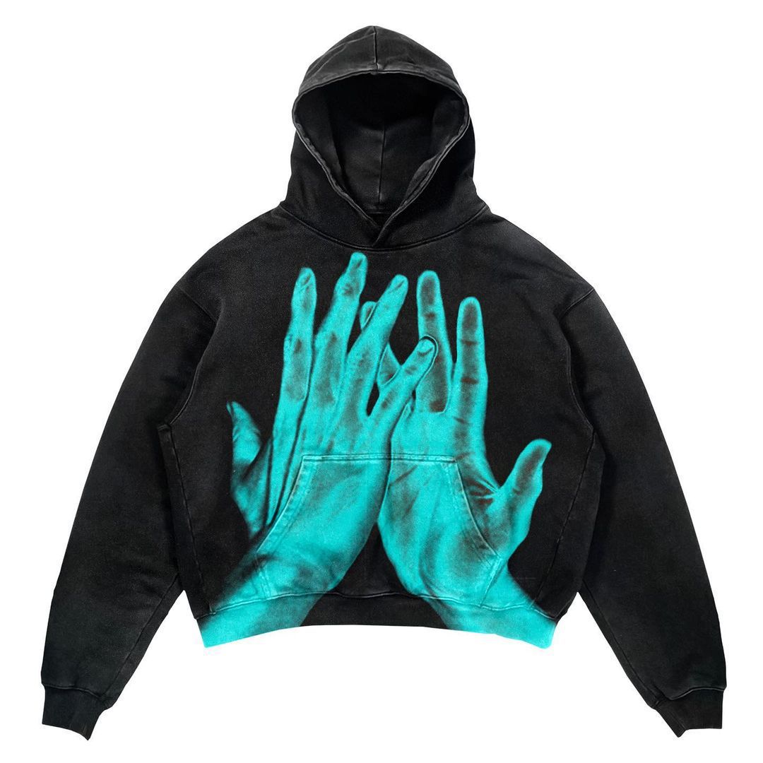 Printed Punk Design Hoodie Streetwear
