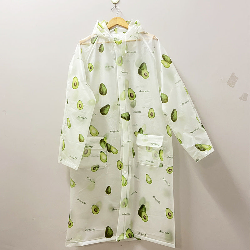 Printed Rain Poncho for Outdoor Activities