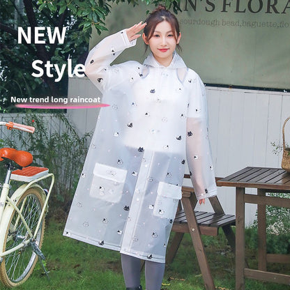 Printed Rain Poncho for Outdoor Activities
