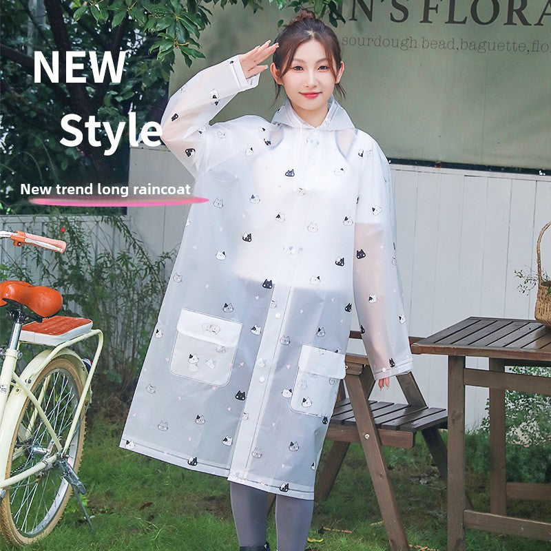 Printed Rain Poncho for Outdoor Activities