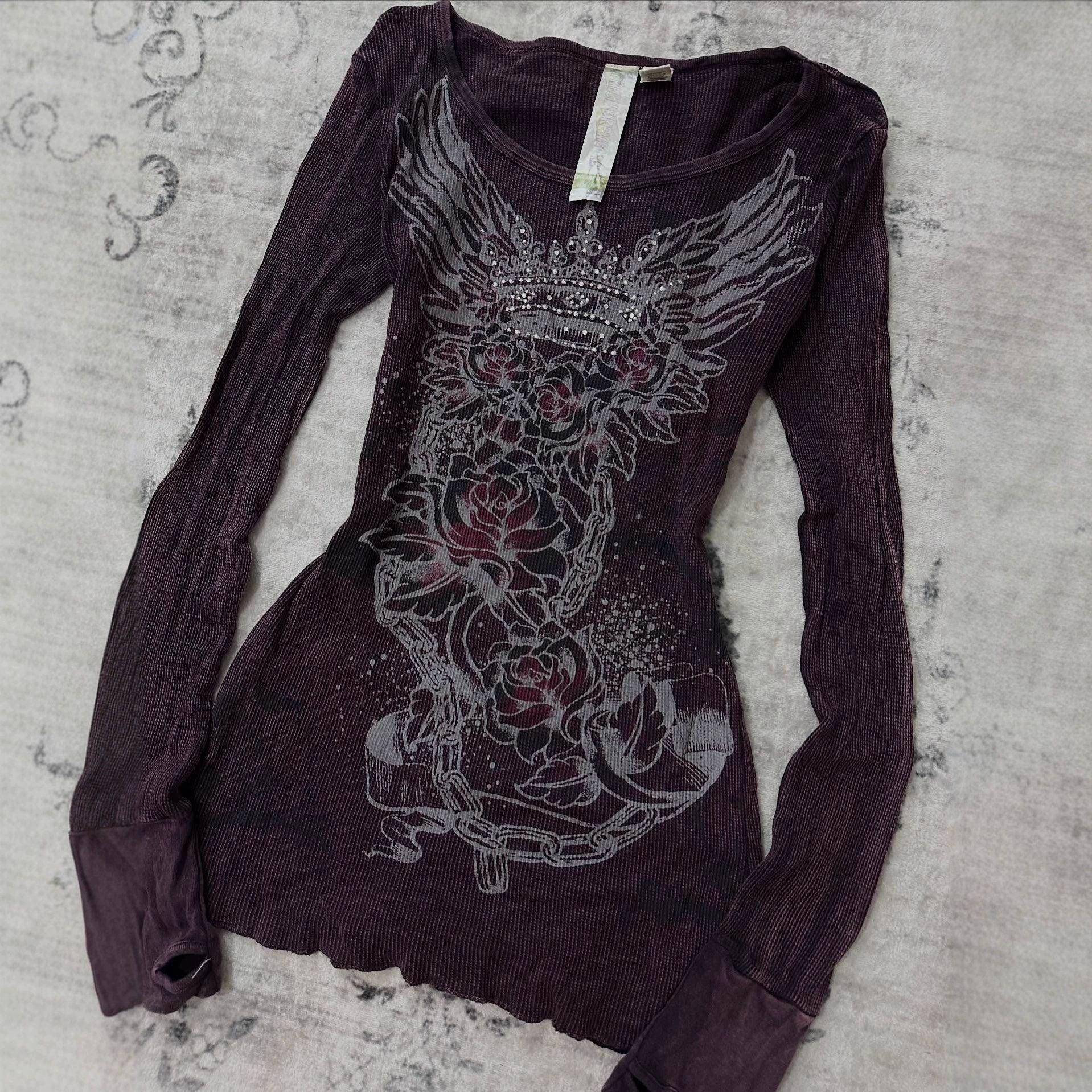 Printed Rhinestone T-Shirt
