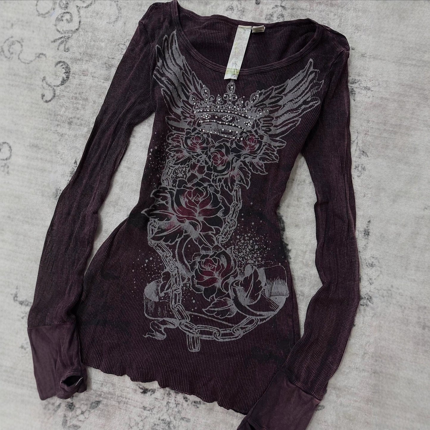 Printed Rhinestone T-Shirt
