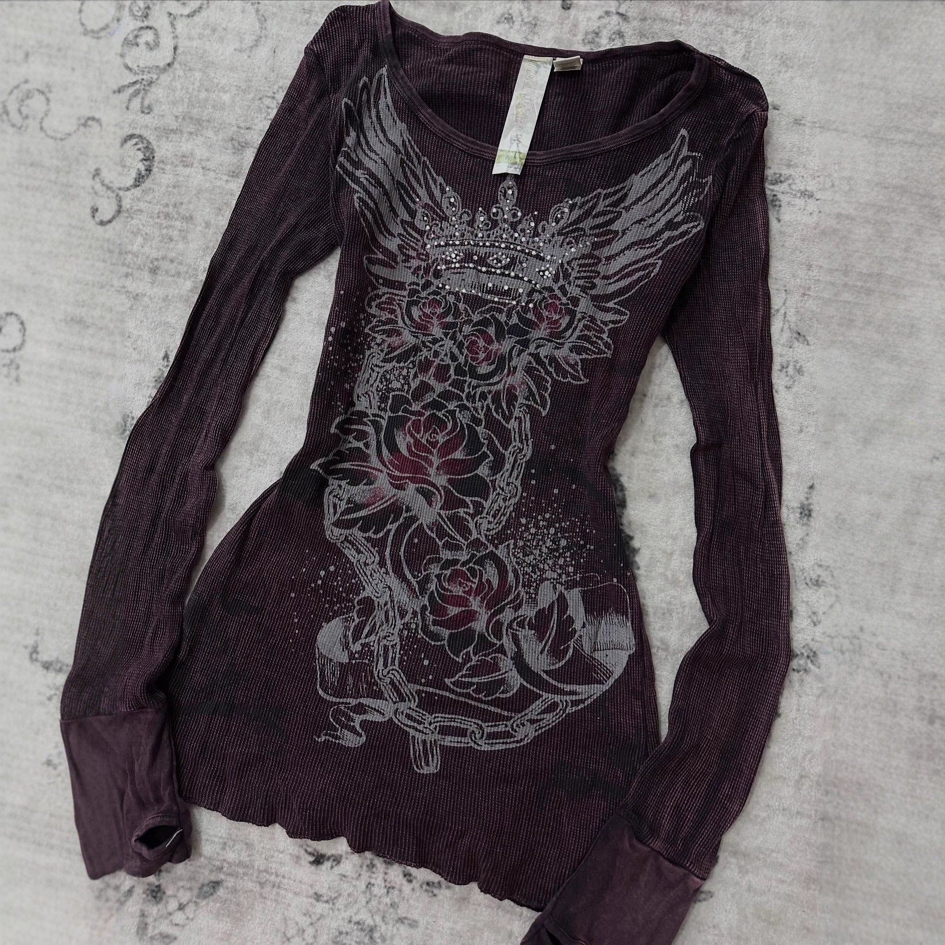 Printed Rhinestone T-Shirt