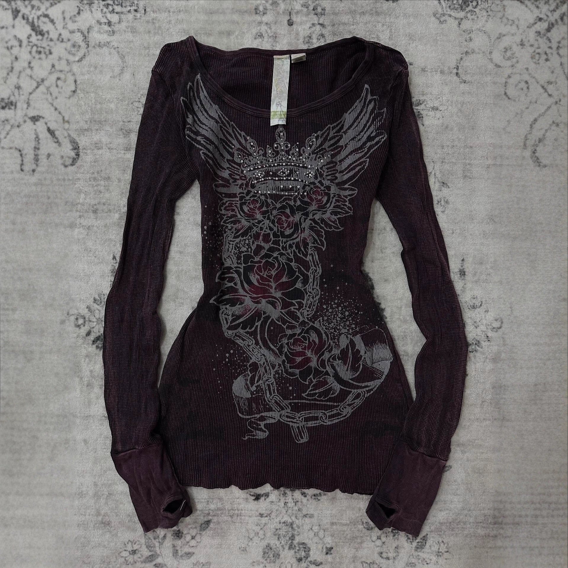 Printed Rhinestone T-Shirt