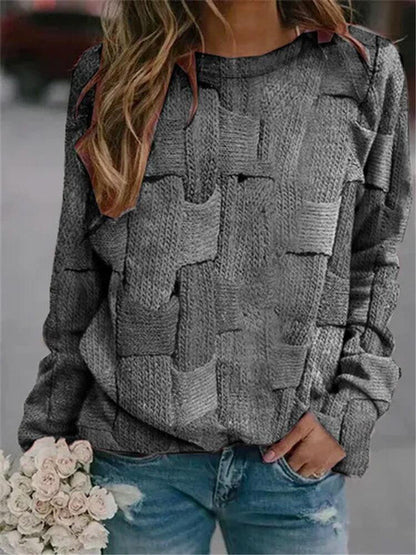 Printed round-neck long-sleeved sweatshirt