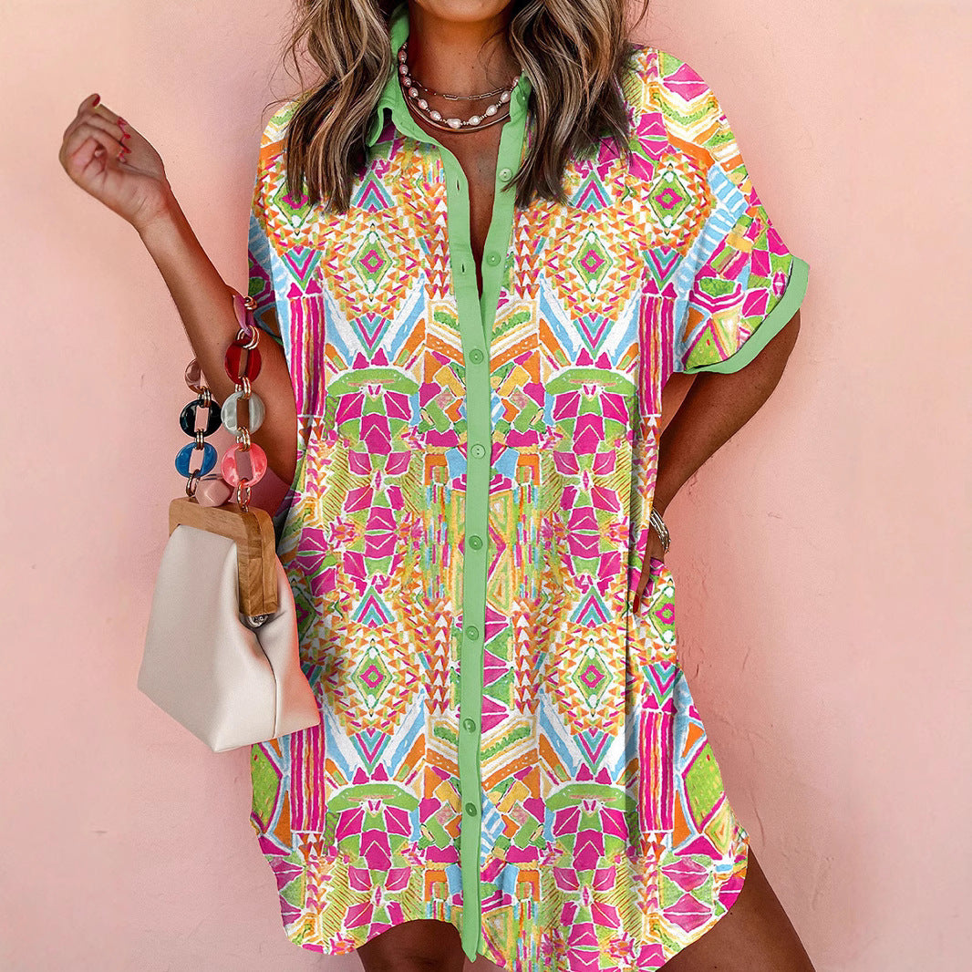 Printed shirt skirt