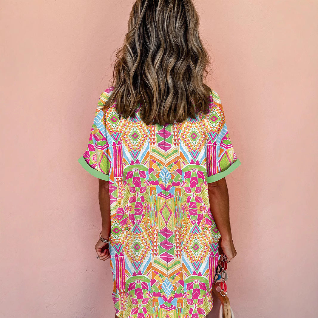 Printed shirt skirt