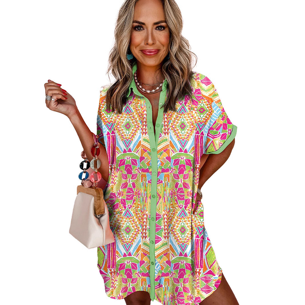 Printed shirt skirt