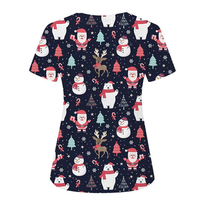 Printed Shirt V-Neck Short-Sleeved T-Shirt