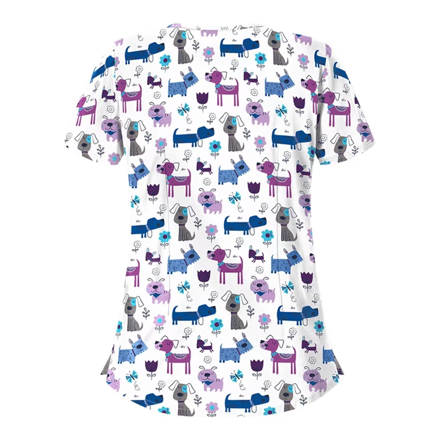 Printed Shirt V-Neck Short-Sleeved T-Shirt