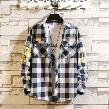 Printed shirt with large checks
